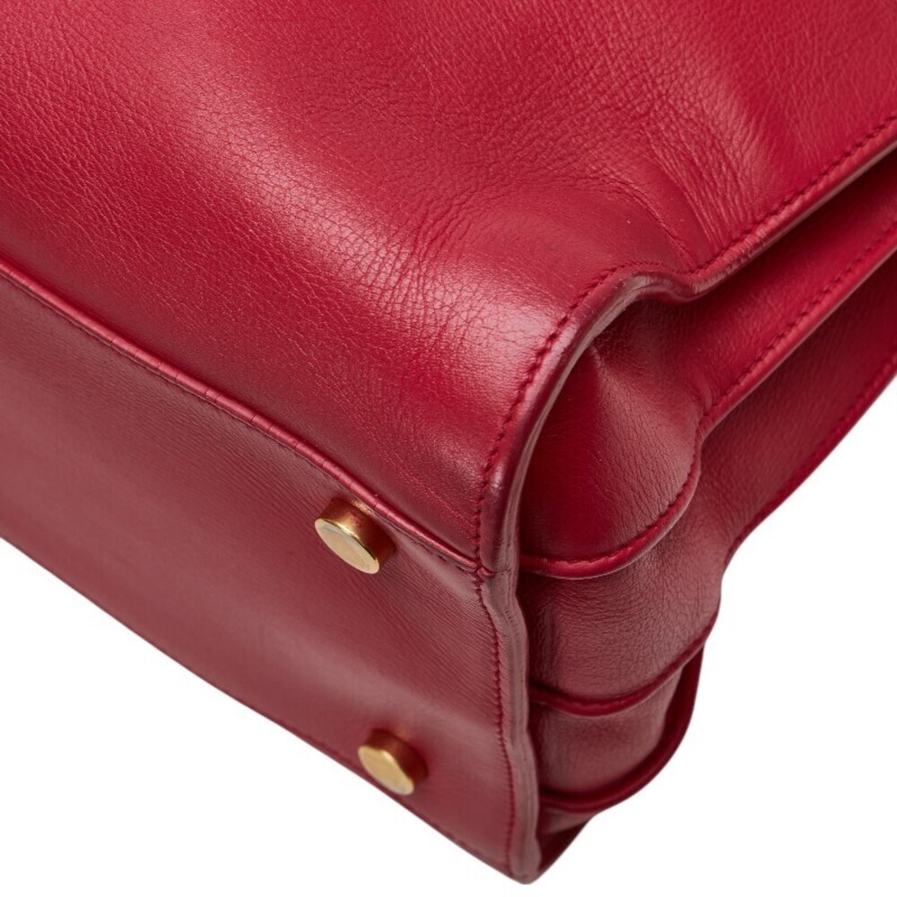 Saint Laurent Sac de Jour tote bag in pink red leather - Picture 4 of 9